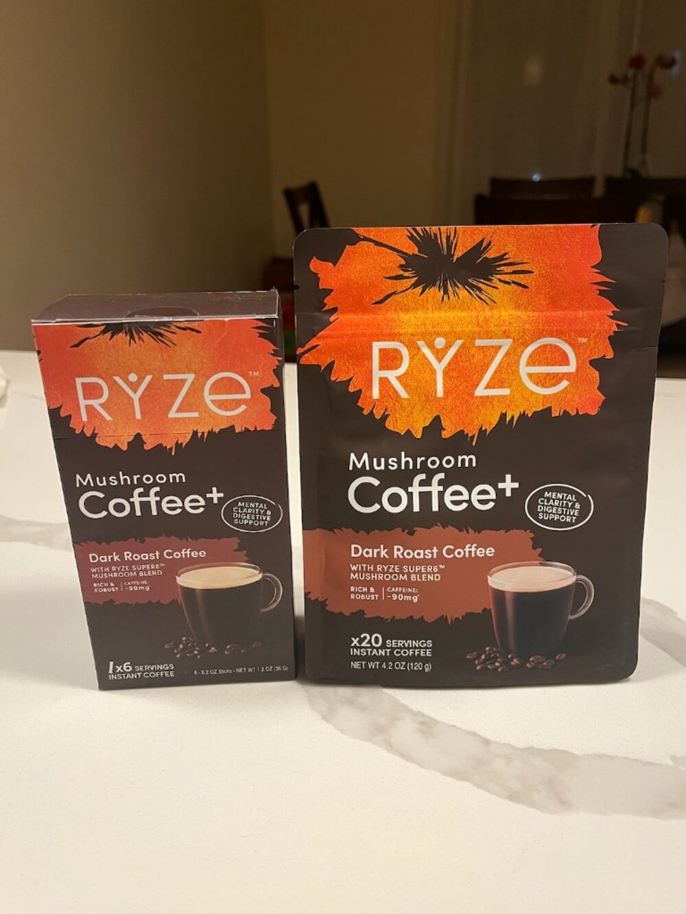 RYZE Dark Roast Mushroom Instant Coffees - 2